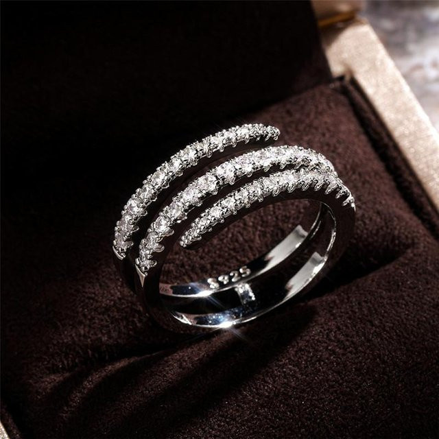 YIRAN Jewelry Ring, Sterling, Kristall CZ Stein, Damen, Schwarz - Bild 1