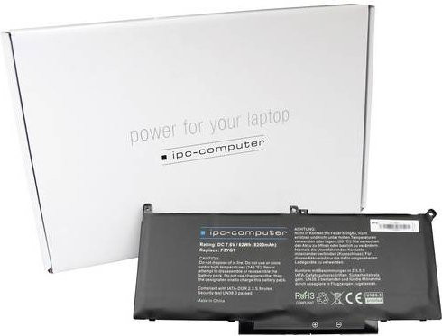 IPC-Computer Notebook-Akku F3YGT in Schwarz mit 8200 mAh und 7,6 V für Dell-Geräte - Bild 1