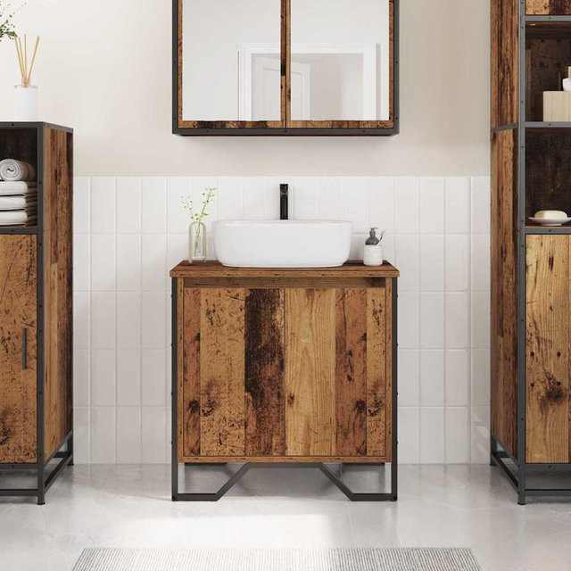 VIDAXL Antiker Waschbeckenschrank aus Holz für das Badezimmer, B/T/H: 60 x 35 x 60 cm - Bild 1