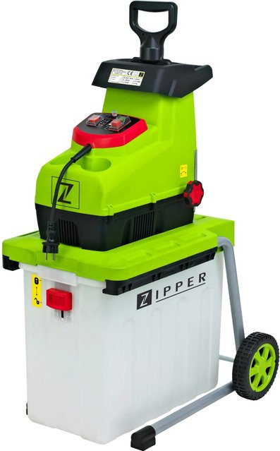 Zipper Elektro-Walzenhäcksler ZI-GHAS2800 in Grün mit 2800 W Leistung und bis zu 44 mm Astdurchmesser - Bild 1