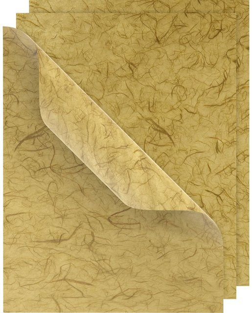 VBS Strohseide aus Maulbeerbaumfasern in Olivgrün, 3 Bögen, B/H: 50 x 70 cm - Bild 1