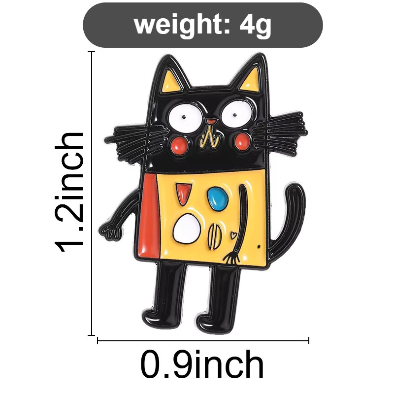 Miss Zoe Anstecknadel Katze, Schwarz, Vintage, Brosche - Bild 2