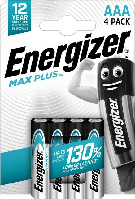 Energizer Alkaline Batterie Max Plus AAA Micro, 4 Stück, Multicolor - Bild 1