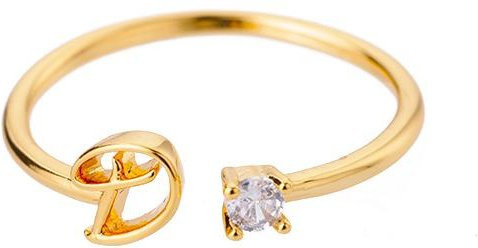 Ring Edelstahl, Gold, Damen, Initialen - Bild 1