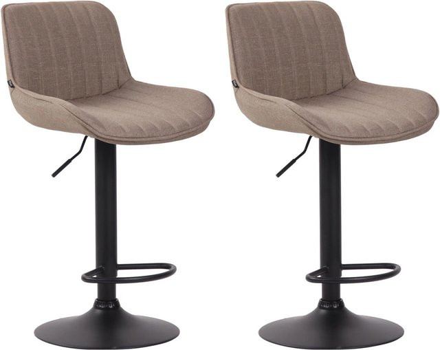 DELUKE 2er Set Barhocker BEKIM in Taupe, höhenverstellbare Barstühle mit Lehne und 360 Grad Drehbarkeit, B/T/H: 50 x 50 x 86 cm - Bild 1