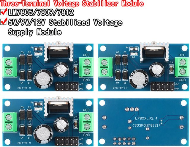 Si Tai&SH Spannungsregler Set LM7805 LM7809 LM7812 mit drei Anschlüssen für 5V 9V 12V Ausgang max. 1,2 A - Bild 1