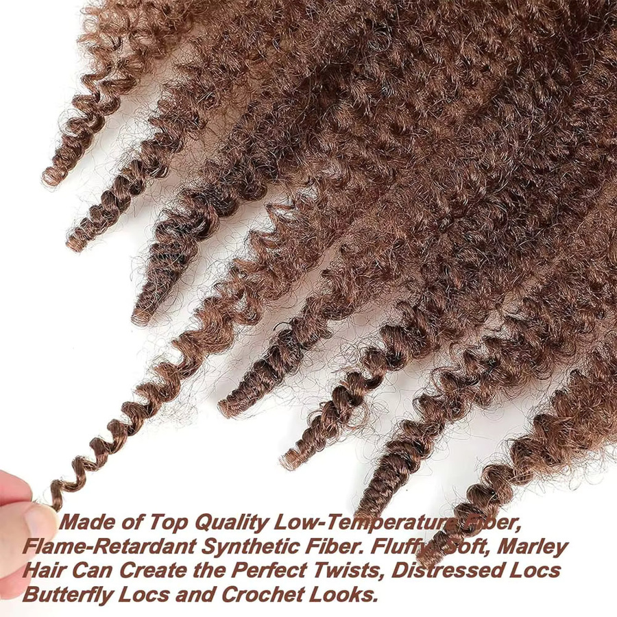 Refeeny Afro Twist Haarverlängerungen, Marley Twist Braids, 12 Zoll, Damen - Bild 4