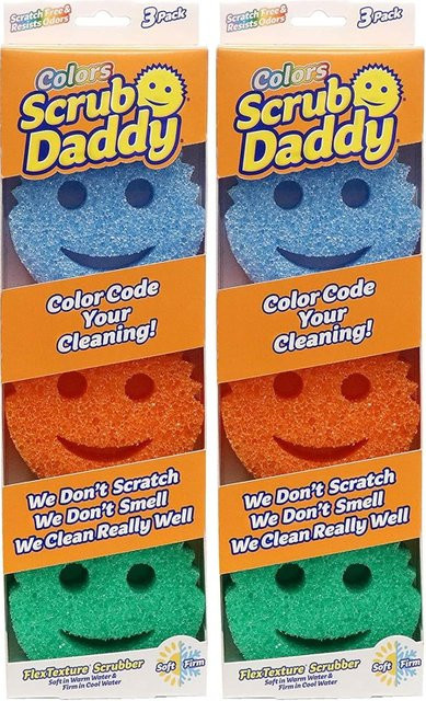 Scrub Daddy Smile Temperatursensor-Schwamm 6er-Pack doppelseitiger magischer Reinigungsschwamm - Bild 1