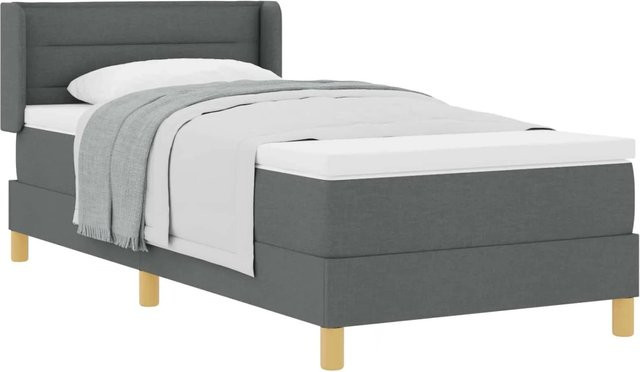 vidaXL Boxspringbett mit Matratze in Dunkelgrau, B/T/H: 80 x 200 x 83 cm - Bild 1