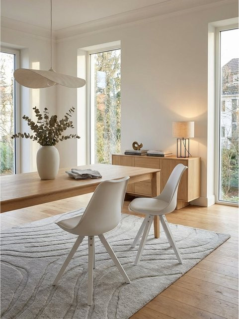 2er Set Stühle von KADIMA DESIGN im skandinavischen Stil aus weißem Kunstleder - Bild 1