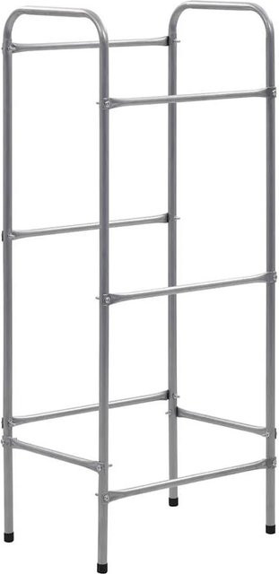 vidaXL Kistenregal für 3 Kisten aus pulverbeschichtetem Stahl in Silber B/T/H: 50 x 33 x 116 cm - Bild 1
