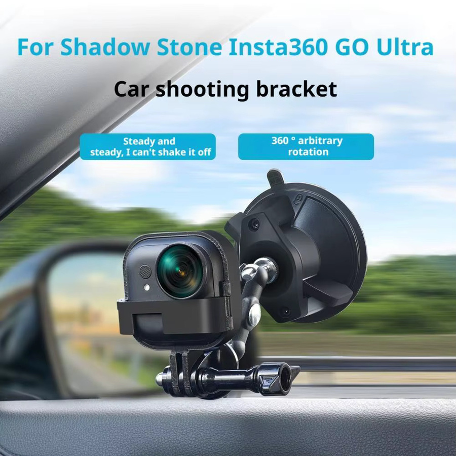 Shadow Stone Kamera-Befestigungshalterung für Insta360 Go mit Auto-Saugnapf in Schwarz - Bild 3