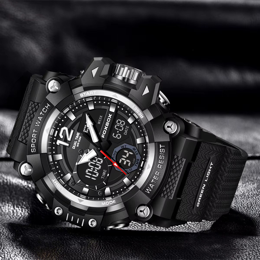 FOXBOX Armbanduhr, Quarz, Analog-Digital, Schwarz, Herren - Bild 3