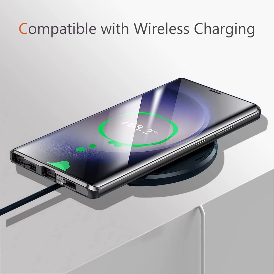 Samsung Galaxy Schutzhülle mit 360 Grad Vollschutz, Metall-Legierung und magnetischer HD-Glasabdeckung, Blau, kompatibel mit Galaxy S26 Plus, S25 Edge, S24, S23 FE und S22 Ultra - Bild 3