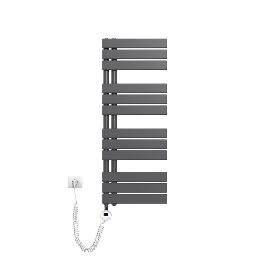 Emke Elektrischer Handtuchheizkörper mit Thermostat und Timer, 400W, Anthrazit, Höhe: 104 cm, Breite: 40 cm - Bild 2