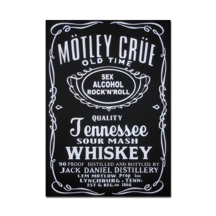 Motley Crue Retro DIY-Klebeposter in Weiß mit nordischem Grafikdesign und Typografie als Wandkunst aus Papier - Bild 6