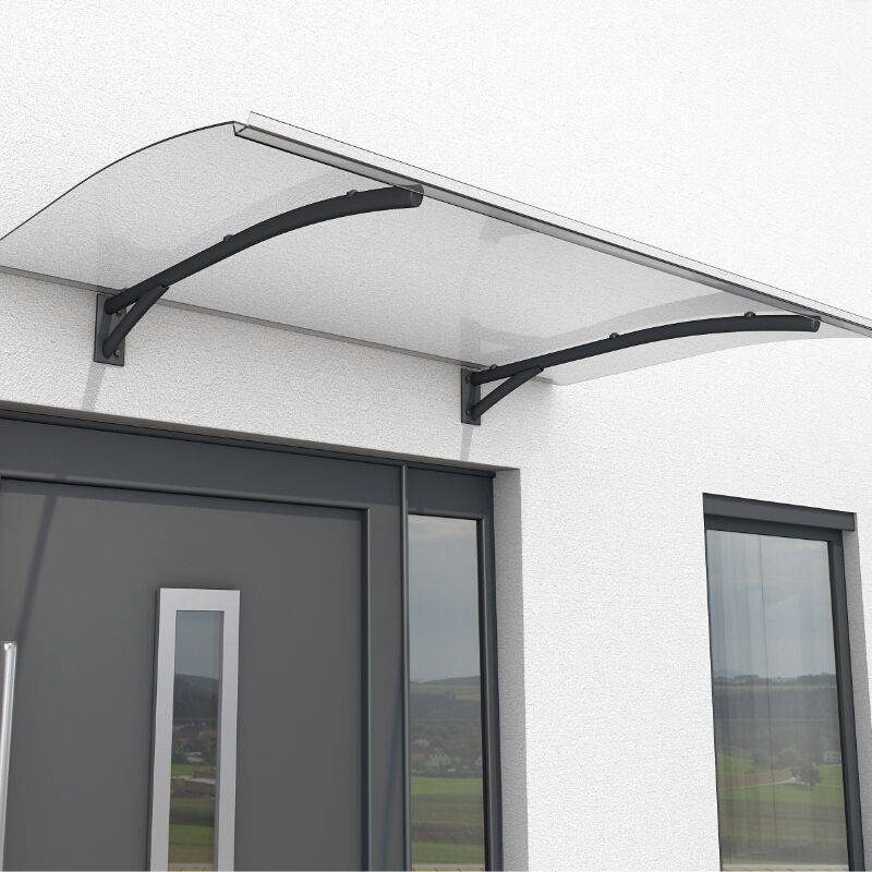 Pultvordach Heide von Scobalit in Anthrazit mit transparentem Polycarbonat-Dach aus Aluminium - Bild 1