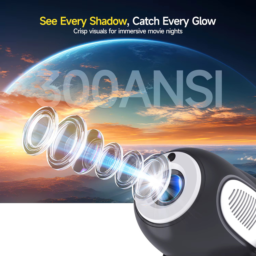 Magcubic HY300 X Projektor mit Android 11, 4K Unterstützung, 720P Auflösung, elektrischem Fokus, Wifi6 und Bluetooth 5.0, tragbarer Beamer für Home Cinema und Outdoor - Bild 3