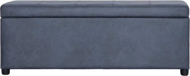 vidaXL Bank mit Staufach in Grau mit Wildleder-Optik, B: 116 cm, H: 43 cm, T: 38 cm - Bild 1