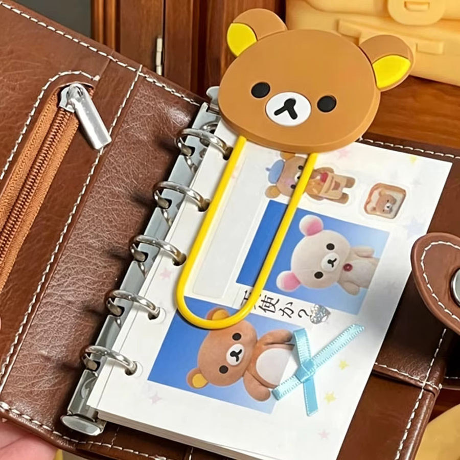 Rilakkuma Korilakkuma Büroklammer aus Silikon und Metall in Weiß, 10 cm Lesezeichen und Schreibwaren-Accessoire - Bild 3