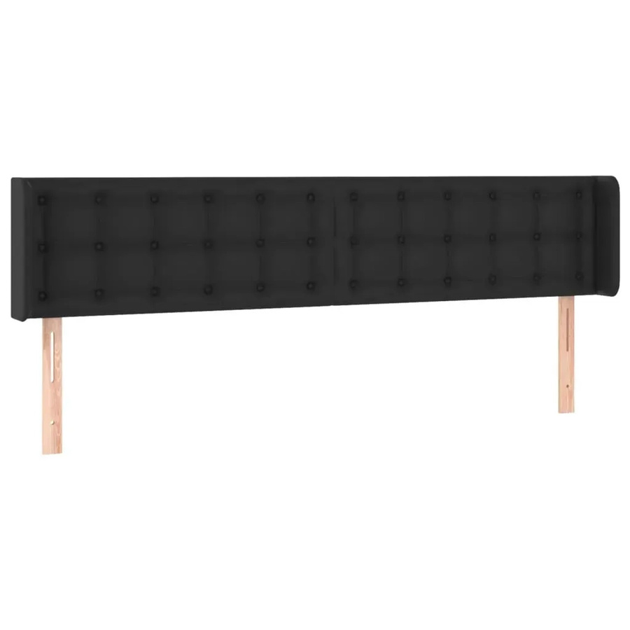 vidaXL LED Kopfteil in Schwarz aus Kunstleder mit integrierter Beleuchtung und USB-Ladeanschluss, B: 203 cm, H: 78-88 cm, T: 16 cm - Bild 2