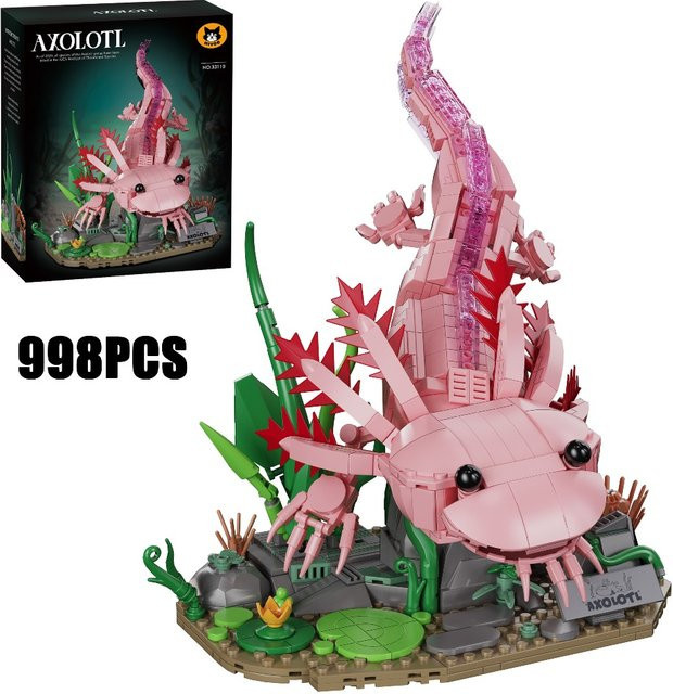 Aquatisches Amphibien-Axolotl-Modell, Bausteine, 998 Teile - Bild 1