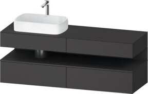 Duravit Waschtischunterschrank Qatego in Grau Matt mit integrierter Beleuchtung und Nischenbereich, B/T/H: 160 x 55 x 60 cm - Bild 1