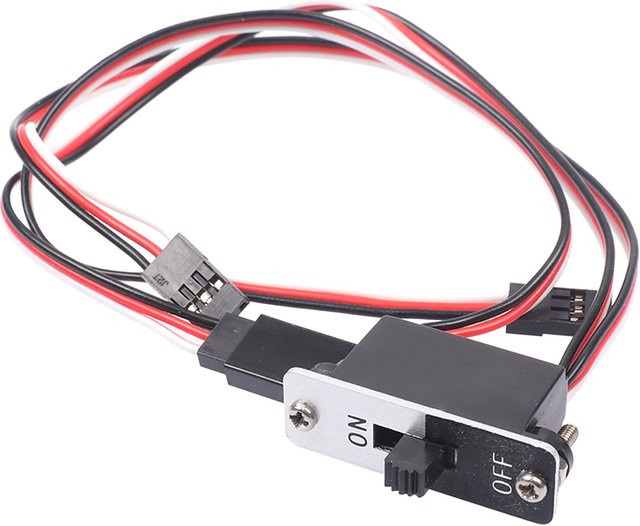 RC Ein- und Ausschalter mit Ersatz-Stecker und FUTABA-Anschluss in Schwarz, 25 cm Länge - Bild 1