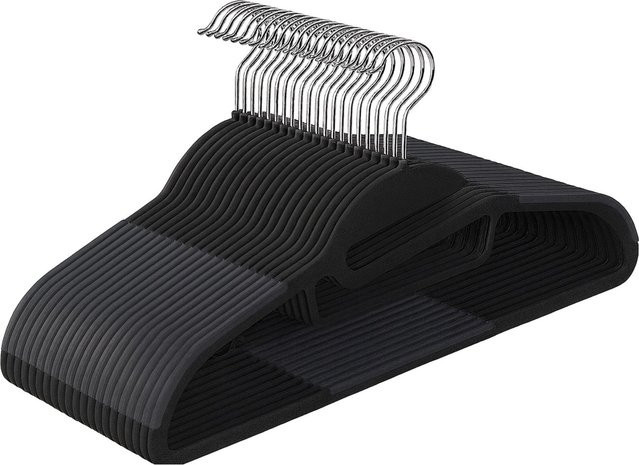Relaxdays Kleiderbügel aus Kunststoff in Schwarz, rutschfest, 20er-Pack, B/H: 41,5 x 22,5 x 0,5 cm - Bild 1