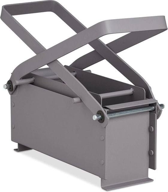 Relaxdays Papierbrikettpresse aus Stahl in Grau, B/T/H: 30 x 24 x 12,5 cm - Bild 1