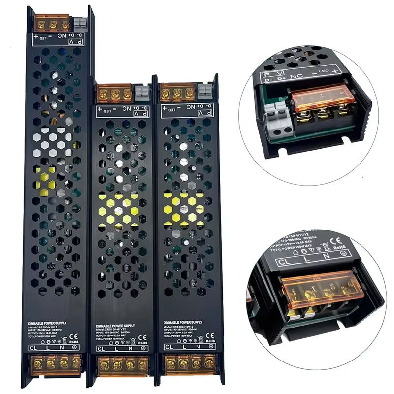 YSRSAI LED-Netzteil mit Triac- und 0-10V-Dimmfunktion, dimmbarer LED-Treiber für 12V oder 24V, Schwarz, 60W - Bild 5