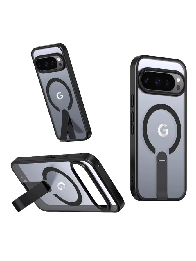 Robuste PC + TPU Hybrid Armor Schutzhülle mit unsichtbarer Halterung für Google Pixel 10 und Google Pixel 9 Pro XL, Wireless Charge kompatibel, Farben: Gold, Grau, Transparent - Bild 6