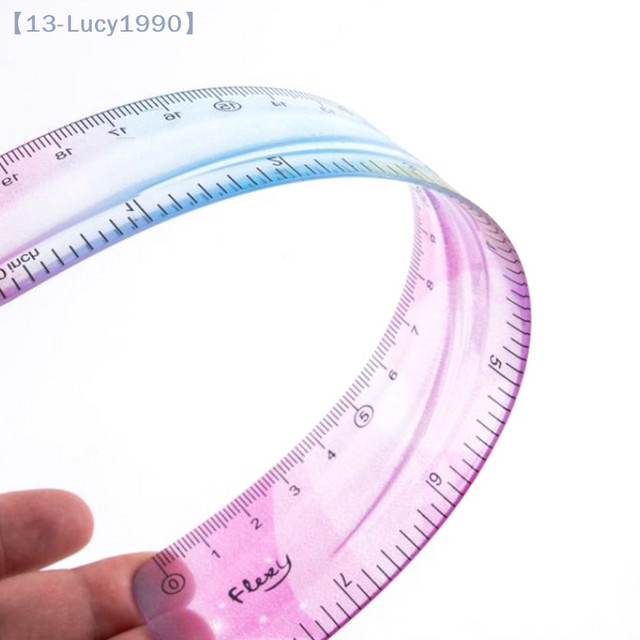 Flexibles Lineal von CHENJ in transparenten Farben für Schüler und Studenten mit Zoll- und metrischer Skala - Bild 1