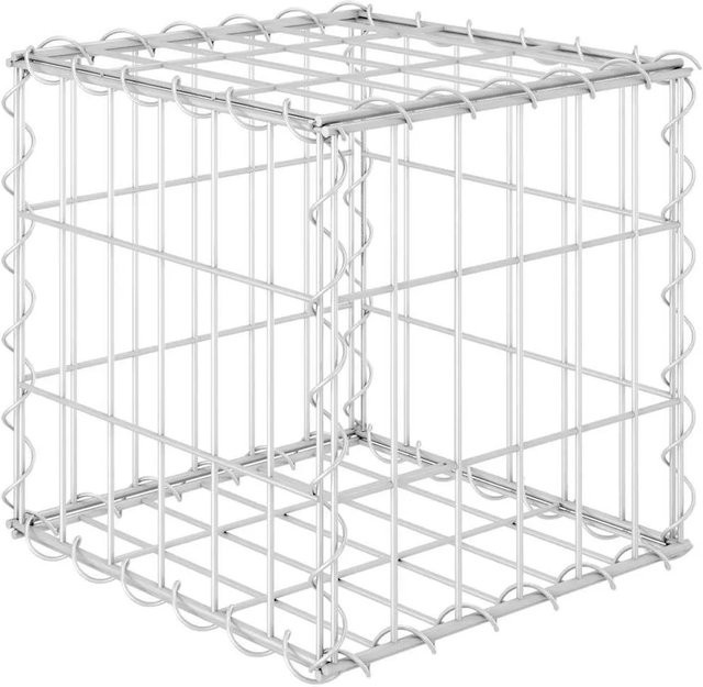 vidaXL Würfel-Gabionen-Hochbeet aus Stahldraht in Silber, B/T/H: 30 x 30 x 30 cm - Bild 1