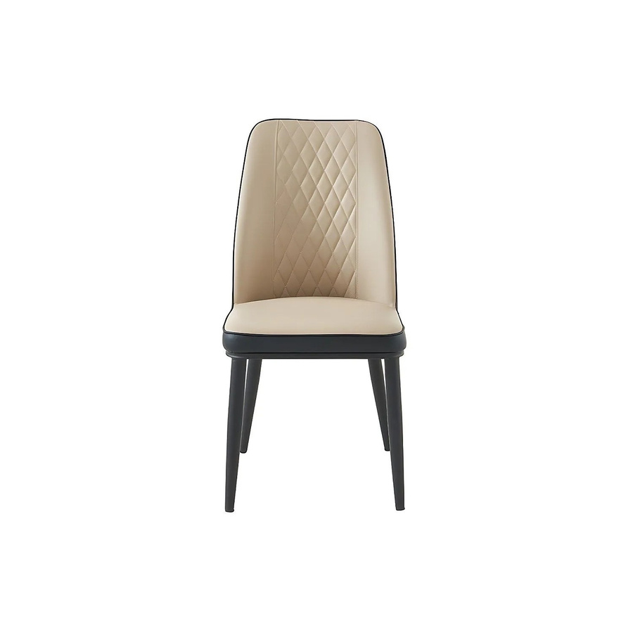 Vente-unique Stuhl Mildura in Anthrazitgrau und Beige aus Kunstleder mit Metallgestell, Breite: 46 cm, Tiefe: 46 cm, Höhe: 46 cm - Bild 2
