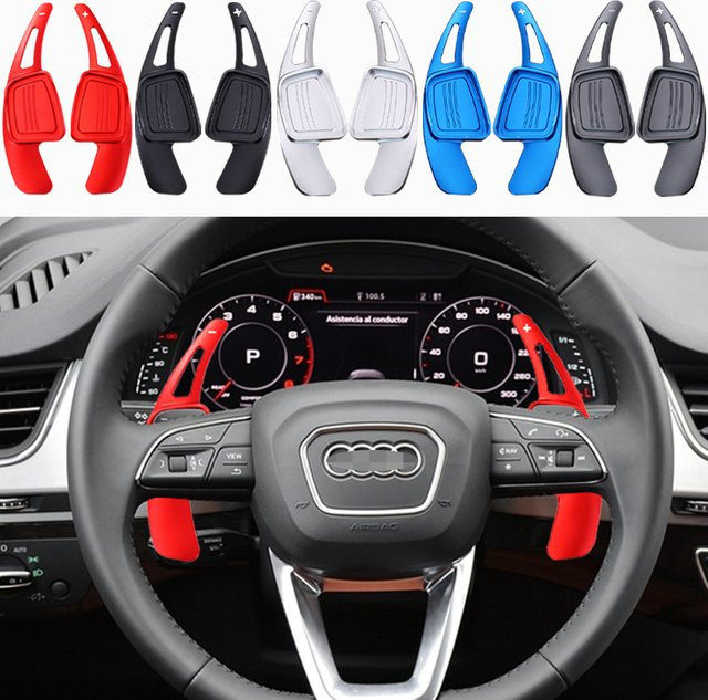 AULIGUS Aluminium Shift Paddle Shifter Verlängerung in Rot für Audi A3 S3 A5 S5 A4 S4 B9 Q7 TT TTS SQ5L - Bild 1