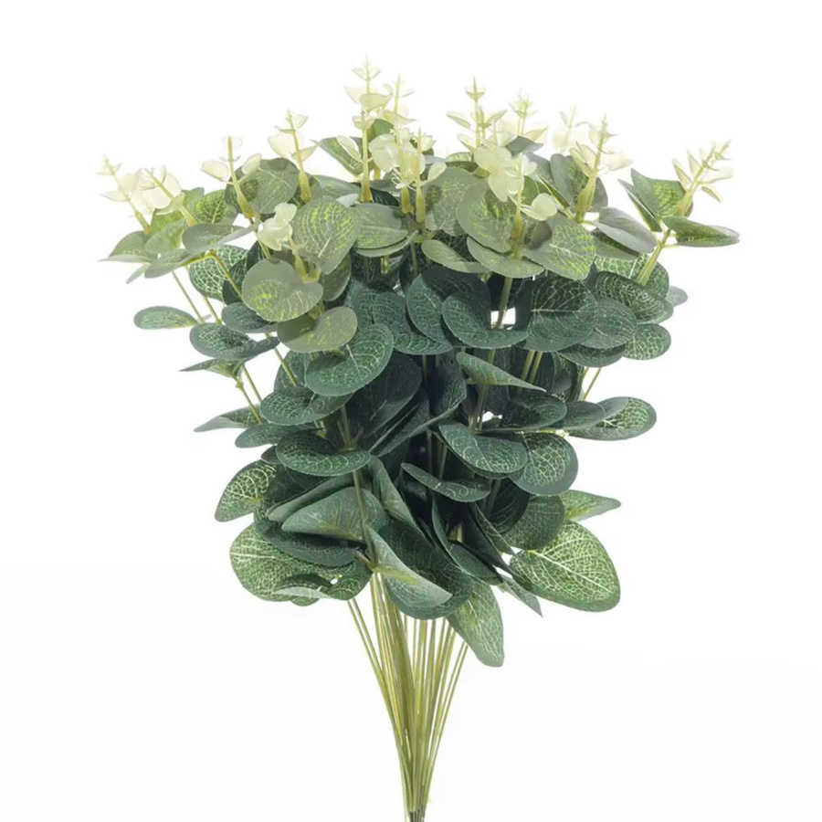 TTCY Künstliche Eukalyptus Blätter mit UV-Schutz in Grün für Garten, Hochzeit und DIY-Dekoration - Bild 2