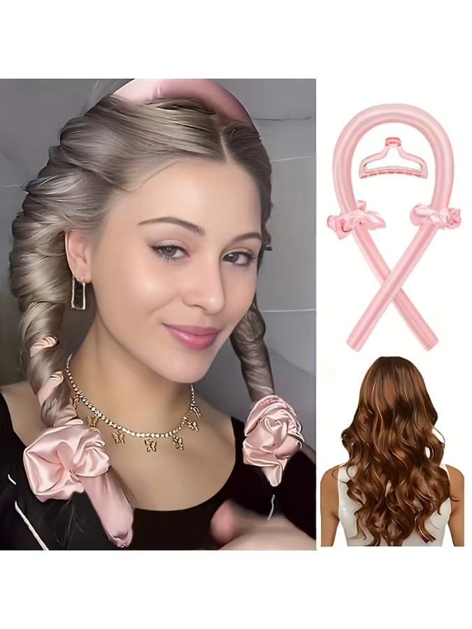 Hitzeloses Locken-Set Nacht-Lockenstab, pink, Unisex - Bild 5