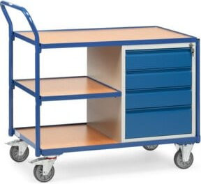 Fetra Tischwagen 2634 mit TPE-Reifen in Grau und Blau, Tragkraft 300 kg, B/T/H: 60 x 50 x 60 cm - Bild 1