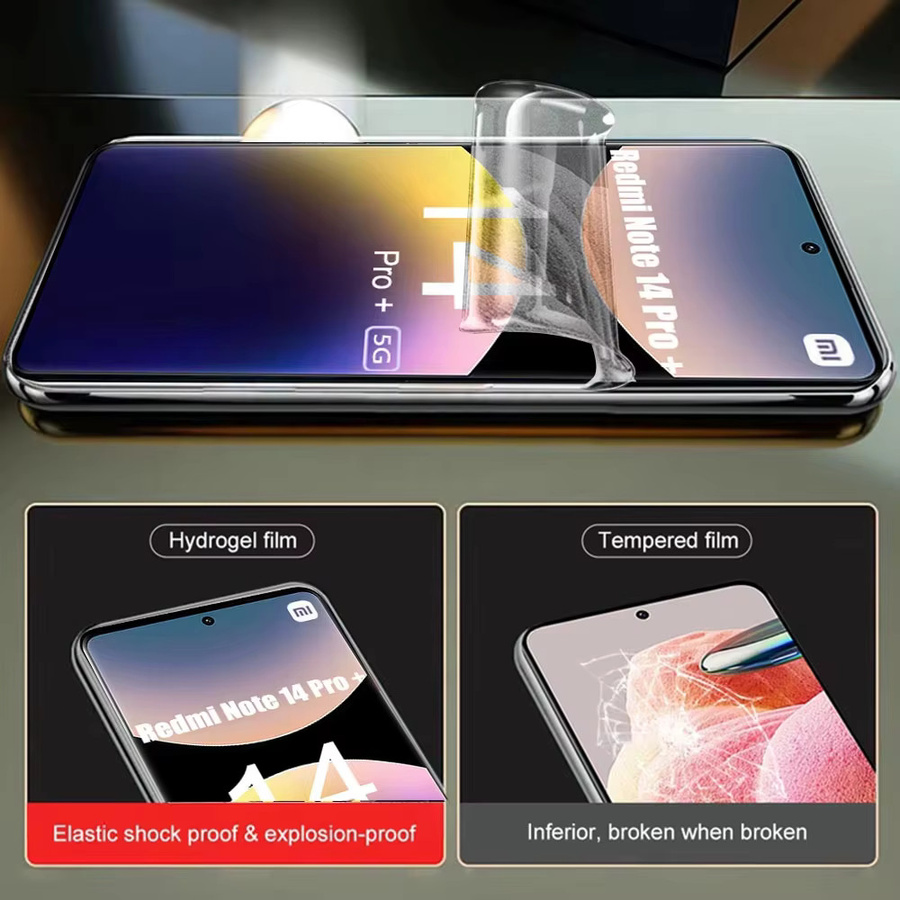 3er-Pack Hydrogel-Displayschutzfolie für Xiaomi Redmi Note 14 Pro Plus, 13, 12, 11, 14C, 13C, A3, A1, A2, Note 14 5G/4G, transparent - Bild 6
