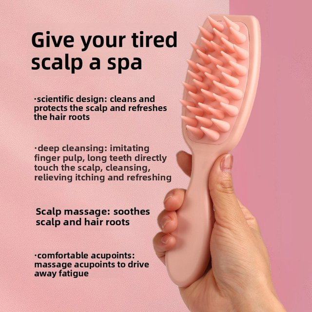 Silikon-Kopfhaut-Massagebürste für Damen, Haarwaschkamm zur Tiefenreinigung - Bild 1