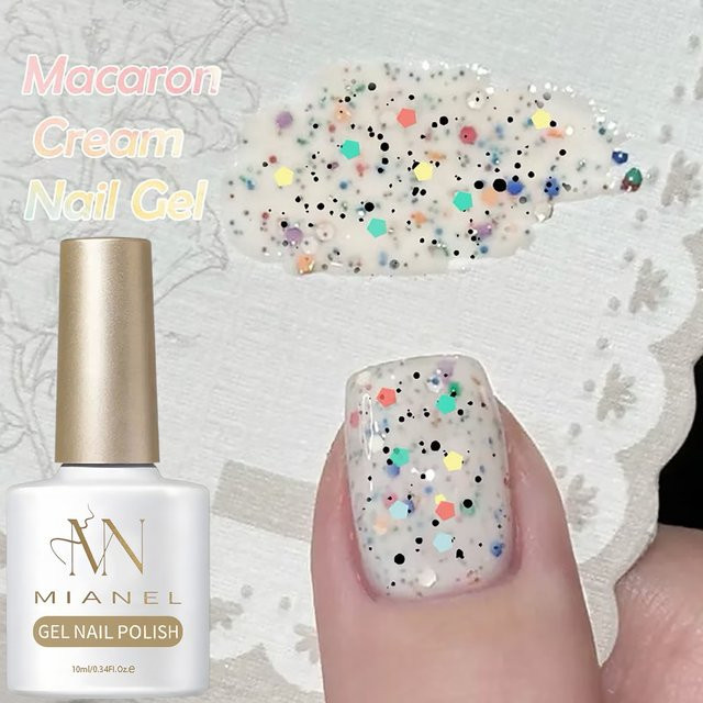 MIANEL NAIL Nagellack Gel, Milchweiß, Schimmernd, 10 ml - Bild 1