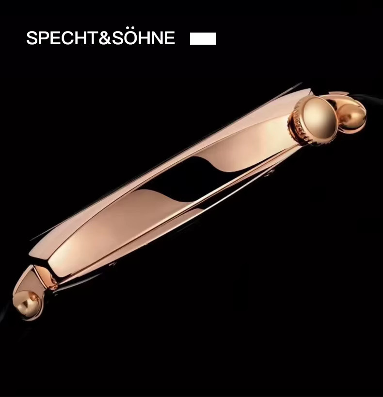 Specht & Söhne 1921 Armbanduhr, Automatik, Roségold, Saphirglas, Leder, Herren - Bild 4