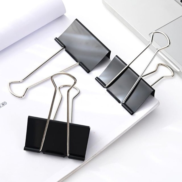 Extra große Binderclips aus Metall in Schwarz, 50 mm und 60 mm für Büro und Haushalt - Bild 1