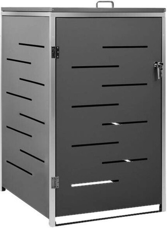 vidaXL Mülltonnenbox aus verzinktem Edelstahl in Anthrazit B/H/T: 69 x 112,5 x 77,5 cm