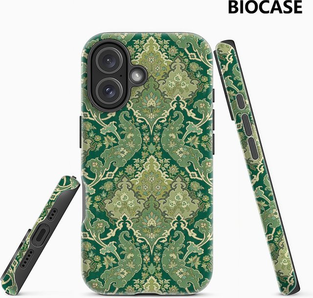 Potdemiel Handyhülle mit grünem Persischem Teppichmuster für iPhone 17 16 15 14 13 Pro Max Plus, robuste Magnet-Hülle - Bild 1