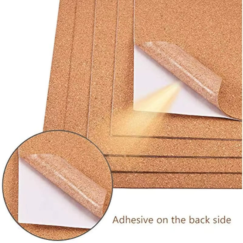 8er-Pack selbstklebende Korkplatten in A4, rechteckige Kork-Trägerplatten für Wanddekoration und Isolierung, braun, Dicke: 0,1 cm - Bild 3