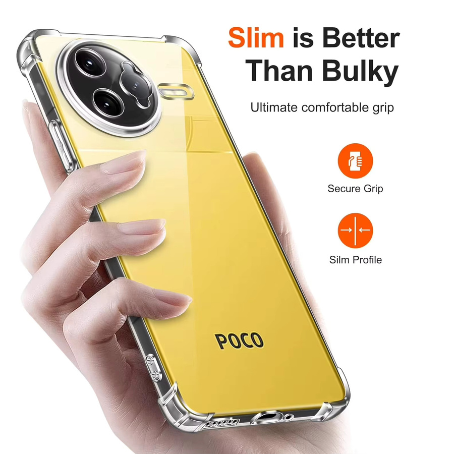 Stoßfeste TPU Schutzhülle für Xiaomi Poco F7 Ultra, F7 Pro 5G, X7 und X7 Pro in Transparent - Bild 2