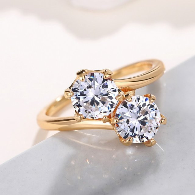Huitan Ring, Zirkonia, Gold, Damen - Bild 1