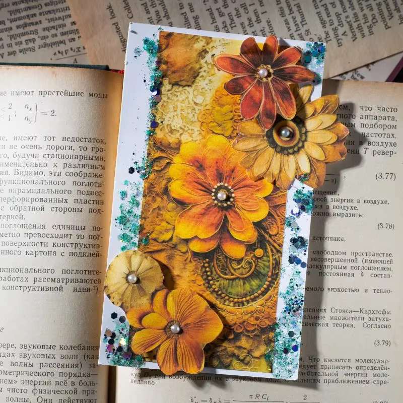 Böhmisches Sammelalbum mit 30 Blatt Papier, Hardcover, Pink und Multicolour, B: 17,2 cm - Bild 4